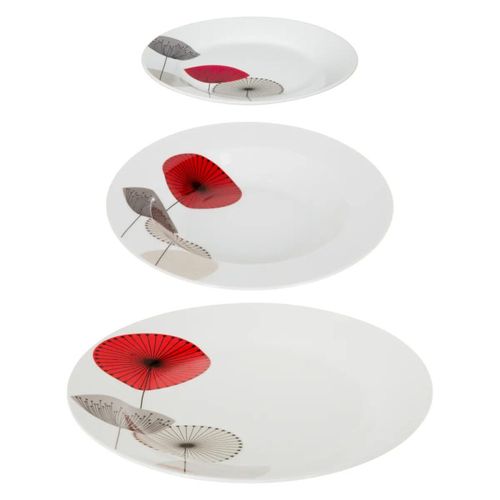 Service De Table 18 Pièces "osara" 27cm Blanc