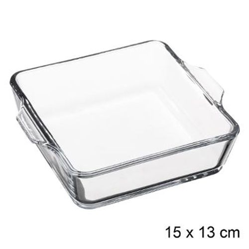 Mini Plat Carré 13x13 Cm En Verre 450 Ml