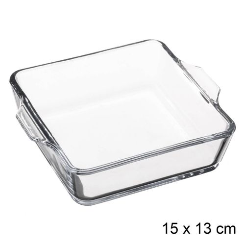 Mini Plat Carré 13x13 Cm En Verre 450 Ml