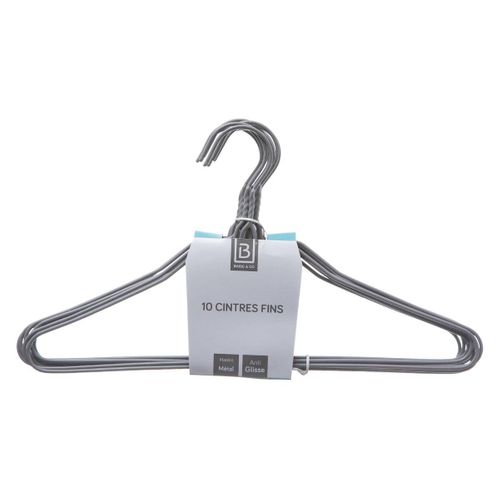 Lot De 10 Cintres En Métal Fin Anti Glisse