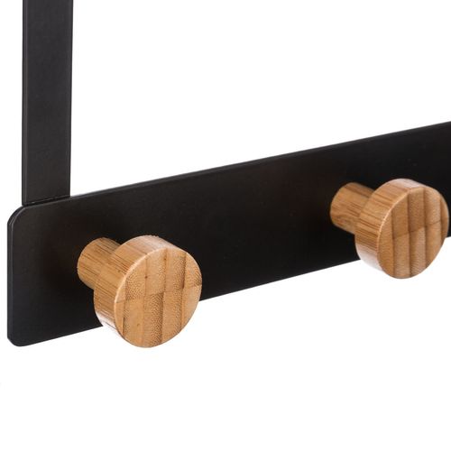 Patère de porte 5T Noir / Naturel