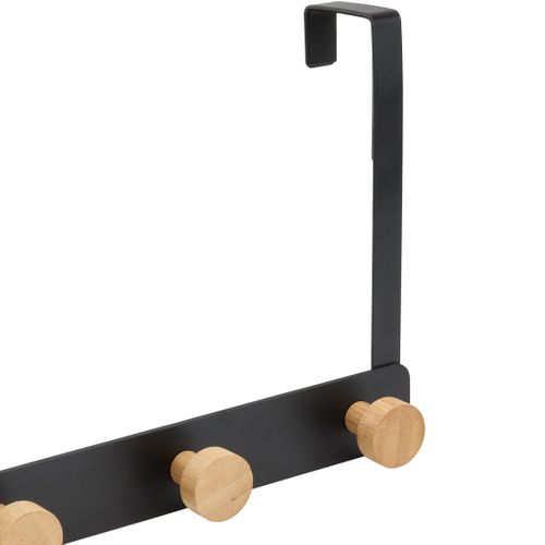 Patère de porte 5T Noir / Naturel