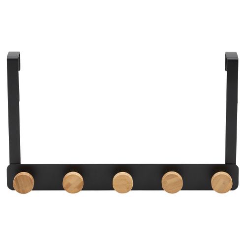 Patère de porte 5T Noir / Naturel