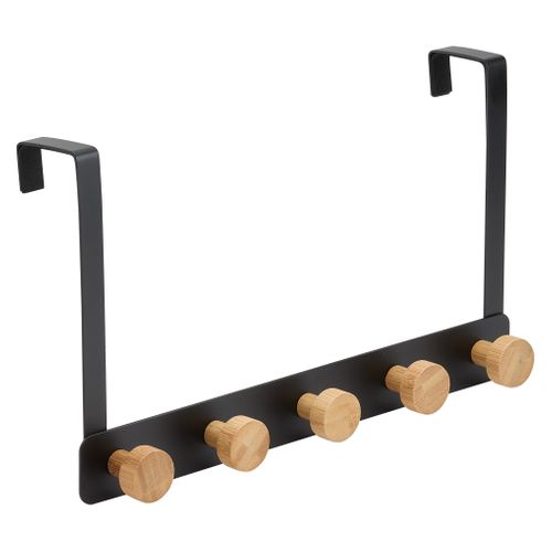 Patère de porte 5T Noir / Naturel