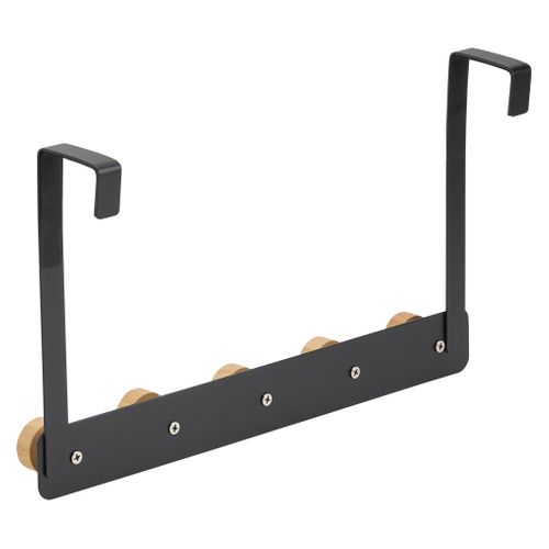 Patère de porte 5T Noir / Naturel