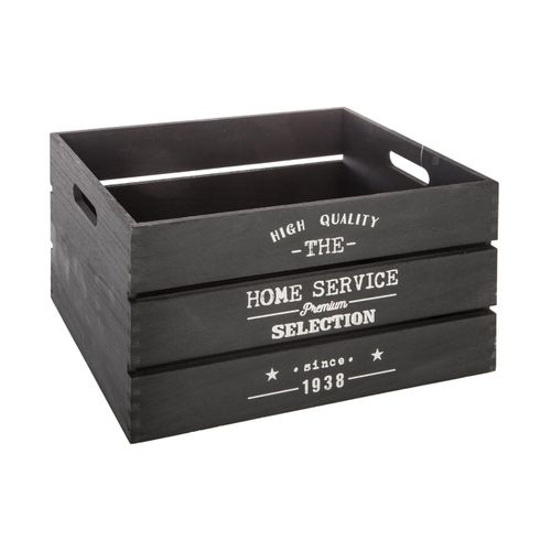 Lot De 6 Caisses De Rangement Cagettes En Bois Noir Déco Factory