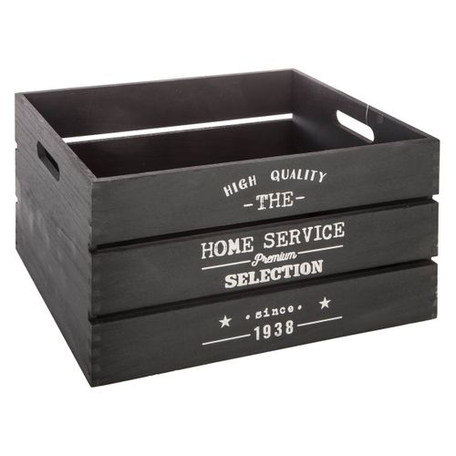 Lot De 6 Caisses De Rangement Cagettes En Bois Noir Déco Factory