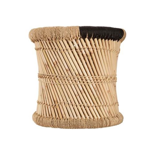 Lot De 2 Tables D'appoint En Corde Noire Et Beige