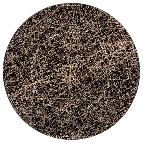 Assiette De Présentation "colorama De Noël" D33cm Noir Lignes Or