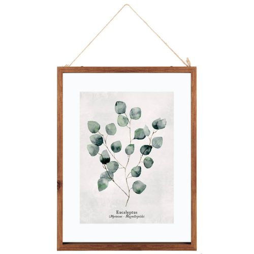 Cadre Décoratif Feuilles En Bois Et Verre 38 X 48 Cm