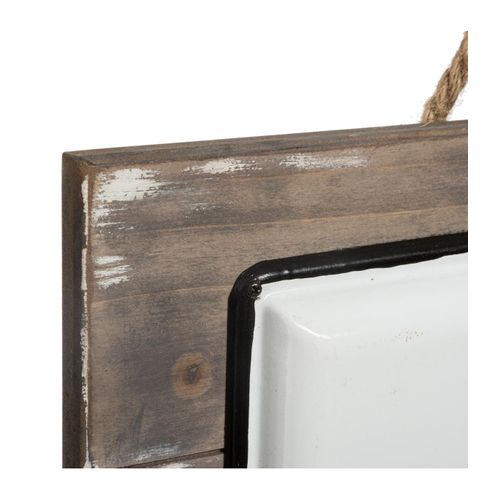 Plaque Décorative En Bois Et Métal Céramique Avec Citation 40 X 30 Cm