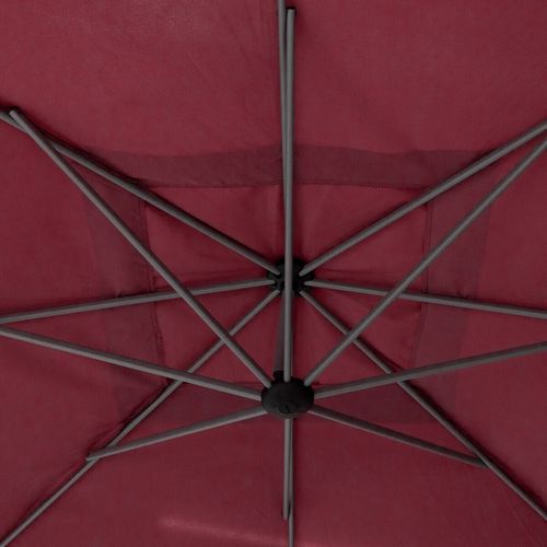 Ombrellone offset quadrato manoa bordeaux d2,5x2,5m in acciaio