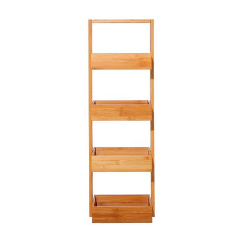 Étagère De Rangement Desserte 4 Niveaux En Bambou H 88 Cm