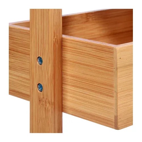 Étagère De Rangement Desserte 4 Niveaux En Bambou H 88 Cm