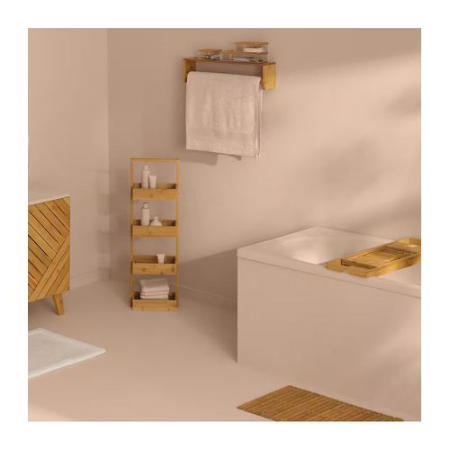 Étagère De Rangement Desserte 4 Niveaux En Bambou H 88 Cm