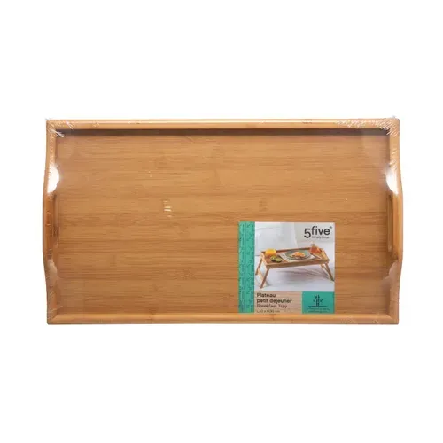 Plateau à  pied BAMBOU Naturel vue accessoires