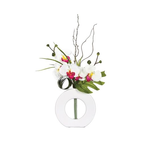 Vase Compo assortis ORCHIDEE Blanc/Noir