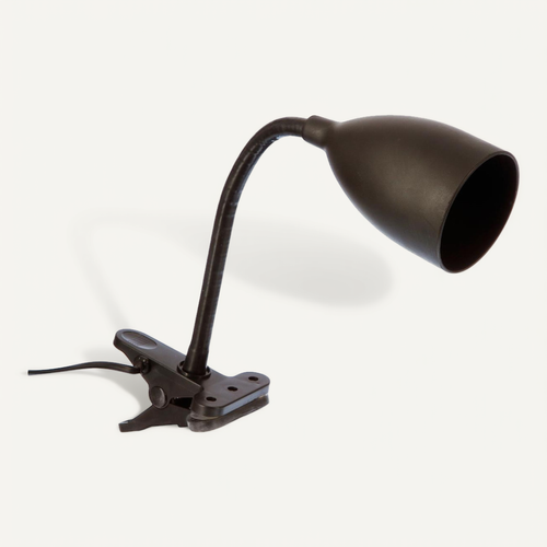 Lampe Pince En Silicone Et Métal Noir
