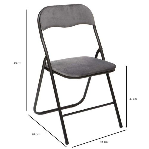 Chaise Pliante Velours Gris 5five