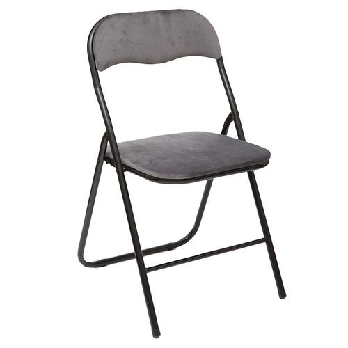 Chaise Pliante Velours Gris 5five