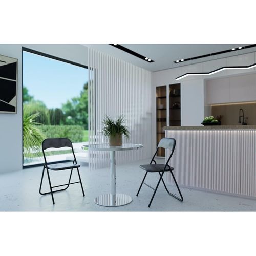 Chaise Pliante Velours Gris 5five