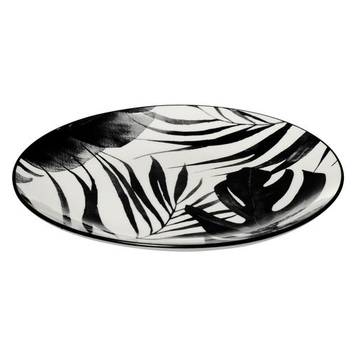 Service De Table 18 Pièces "palme" 26cm Noir