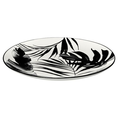 Service De Table 18 Pièces "palme" 26cm Noir