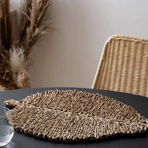 Set De Table En Roseau "feuille" 33x48cm Naturel