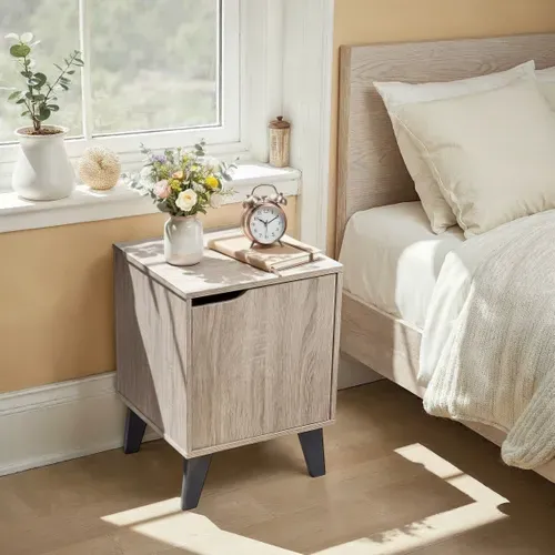 Chevet 1 porte CEDA imitation chêne vue d'ambiance 1