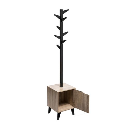 Porte Manteaux 8 Patères Sur Caisson De Rangement En Bois