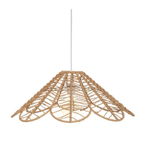 Luminaire Suspension Corde Beige D 58 Cm