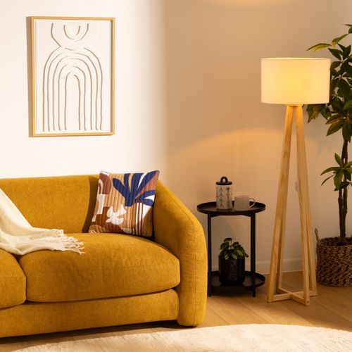 Lampadaire "molu" Bois Blanc H140cm