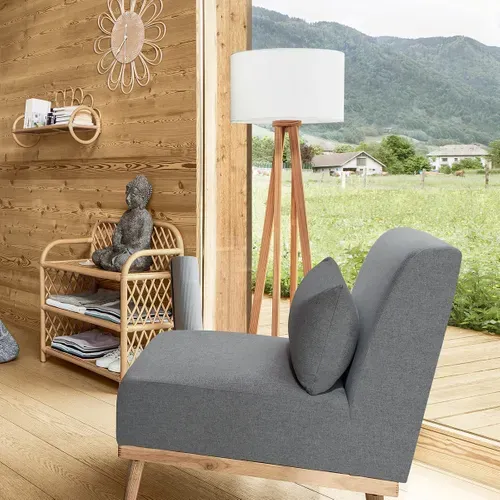 Lampadaire "molu" Bois Blanc H140cm