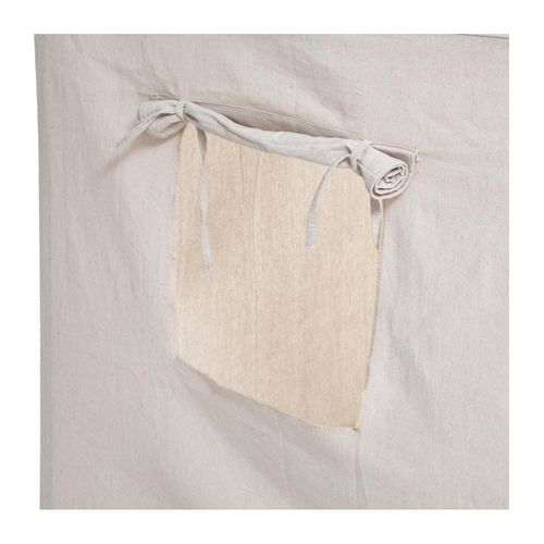 Cabane Enfant Maison En Bois Et Toile Beige Avec Porte Et Fenêtres H 115 Cm
