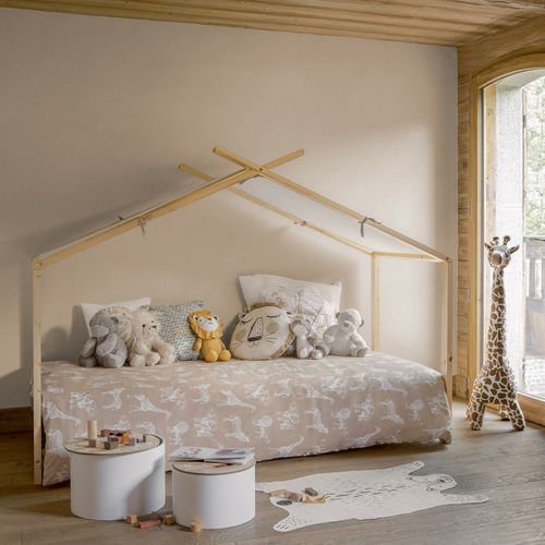 Lit Cabane Lit Tente En Bois De Pin 90 X 190 Cm Sommier à Lattes