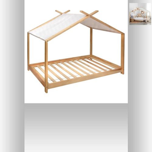 Lit Cabane Lit Tente En Bois De Pin 90 X 190 Cm Sommier à Lattes