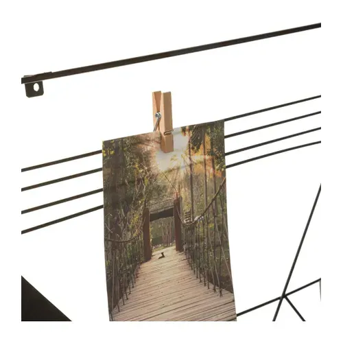 Présentoir Mural Porte Photos à Suspendre En Métal Noir