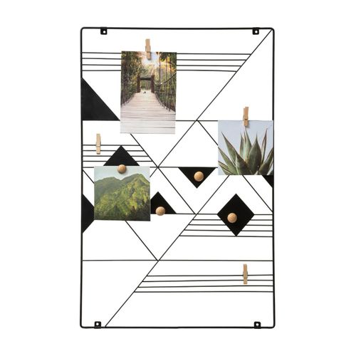 Présentoir Mural Porte Photos à Suspendre En Métal Noir
