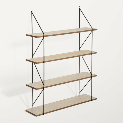 Étagere Murale En Métal Et Mdf Iris 60x80 Cm Beige