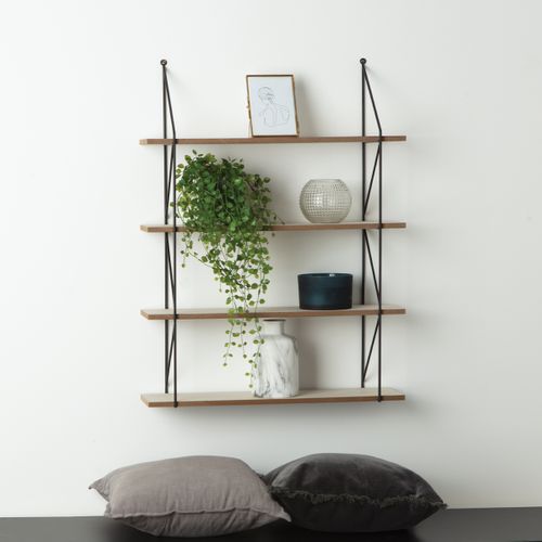 Étagere Murale En Métal Et Mdf Iris 60x80 Cm Beige