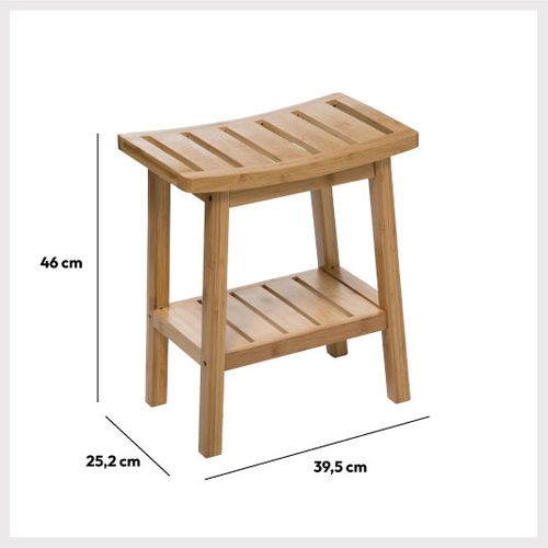 Tabouret D'appoint Avec Petit Rangement En Bambou