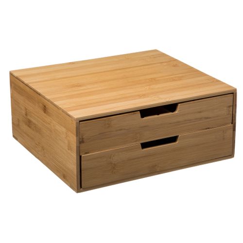 Porte-capsules 2 Tiroirs En Bambou Avec Séparateurs Amovibles