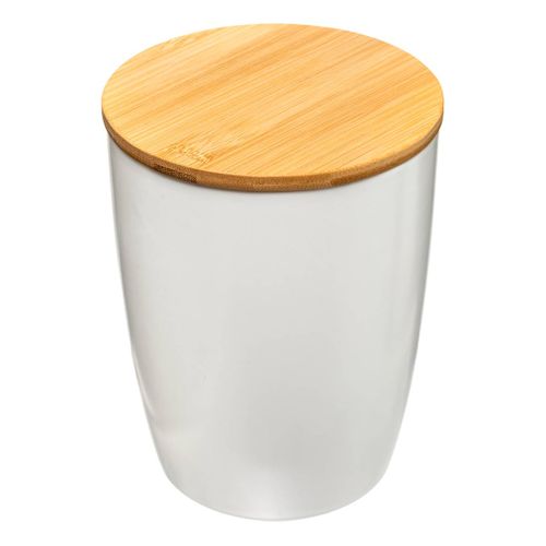 Bocal Céramique Couvercle Bambou 15l Blanc Seramik
