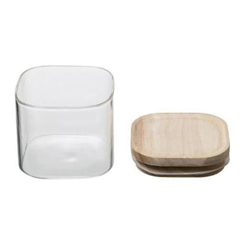 Set 3 bocaux verre et bois Transparent / Naturel