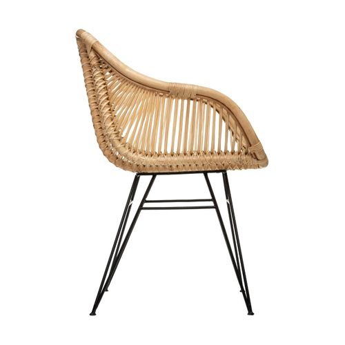 Fauteuil En Rotin Et Pieds En Métal