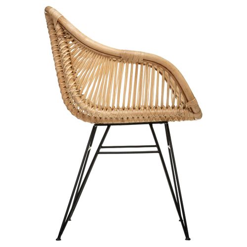 Fauteuil En Rotin Et Pieds En Métal