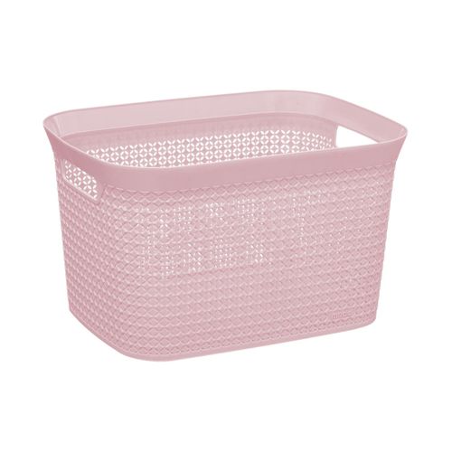 Panier à Linge 25l Rose 2 Poignées Intégrées L 41.6 X L 31.6 X H 25.9 Cm