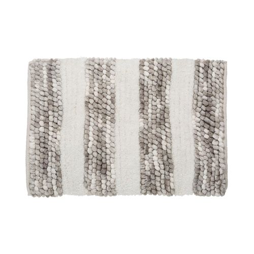 Tapis De Salle De Bain Épais Rayé Gris 50 X 75 Cm