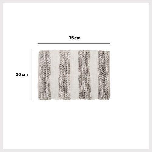 Tapis De Salle De Bain Épais Rayé Gris 50 X 75 Cm