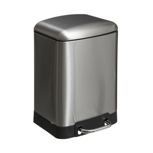 Poubelle à Pédale 6l En Métal Inox Avec Couvercle Frein De Chute